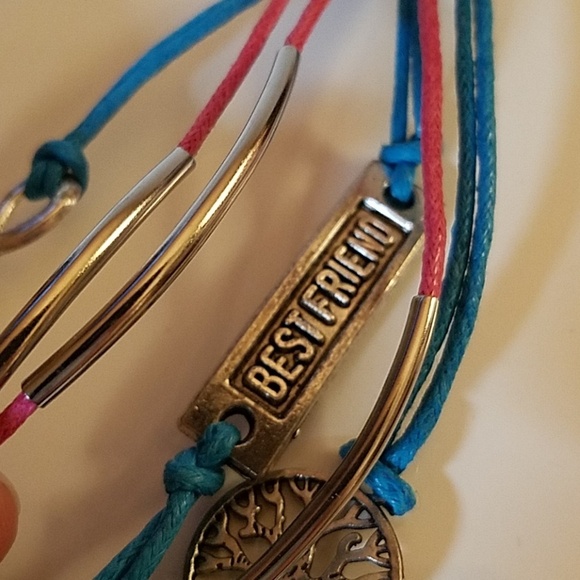 Multi Layer Vegan Leather Bracelet 7" - Picture 3 of 6